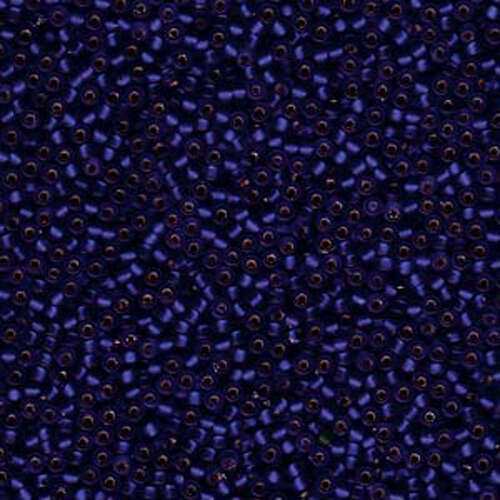 Miyuki 11/0 Rocaille Bead - 11-920F - Matte Silver Lined Cobalt