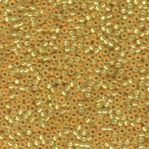 Miyuki 11/0 Rocaille Bead - 11-9552 - Dyed Silver Lined Light Yellow-Orange AB