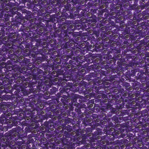 Miyuki 11/0 Rocaille Bead - 11-91345 - Dyed Silver Lined Magenta