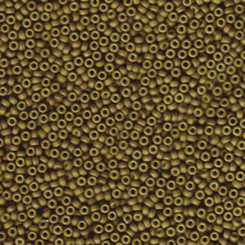 Miyuki 11/0 Rocaille Bead - 11-92032 - Matte Opaque Golden Olive Luster