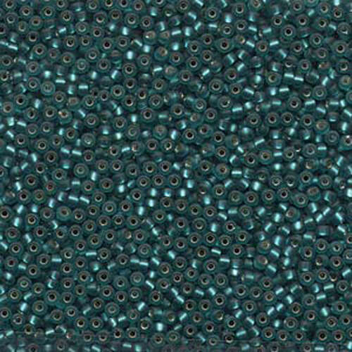 Miyuki 11/0 Rocaille Bead - 11-92425F - Matte Silver Lined Teal