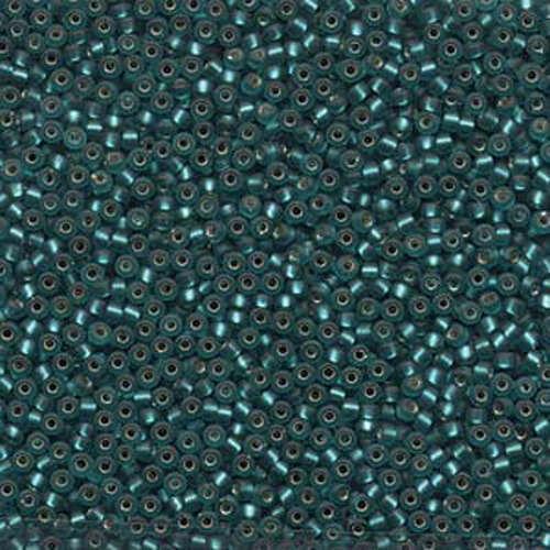 Miyuki 11/0 Rocaille Bead - 11-92425F - Matte Silver Lined Teal