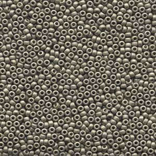 Miyuki 11/0 Rocaille Bead - 11-94221F - Matte Duracoat Galvanized Light Smoky Pewter