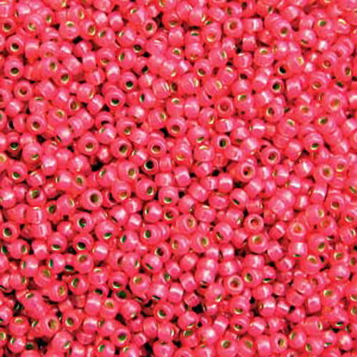 Miyuki 11/0 Rocaille Bead - 11-94239 - Duracoat Silver Lined Dyed Hot Pink