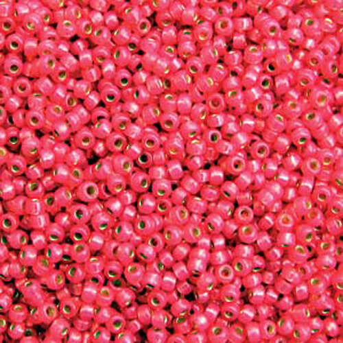 Miyuki 11/0 Rocaille Bead - 11-94239 - Duracoat Silver Lined Dyed Hot Pink