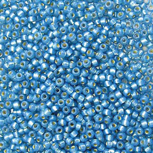 Miyuki 11/0 Rocaille Bead - 11-94242 - Duracoat Silver Lined Dyed Powder Blue