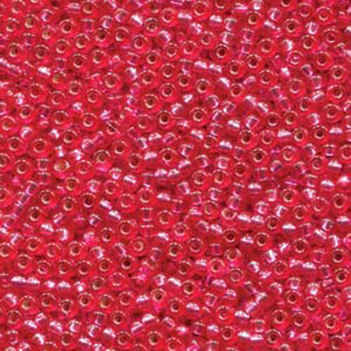 Miyuki 11/0 Rocaille Bead - 11-94266 - Duracoat Dyed Silver Lined Fuschia