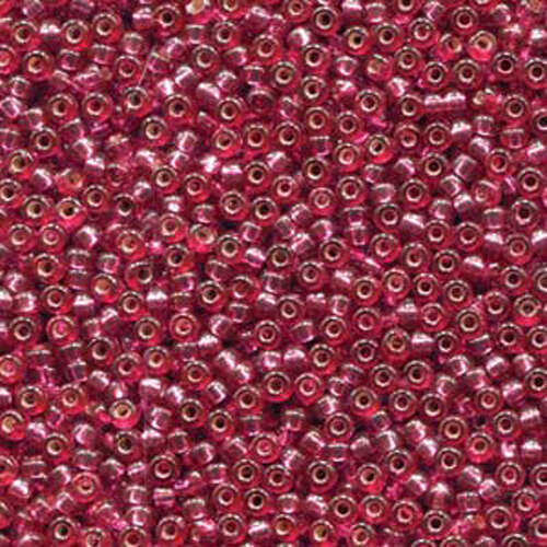 Miyuki 11/0 Rocaille Bead - 11-94268 - Duracoat Dyed Silver Lined Raspberry
