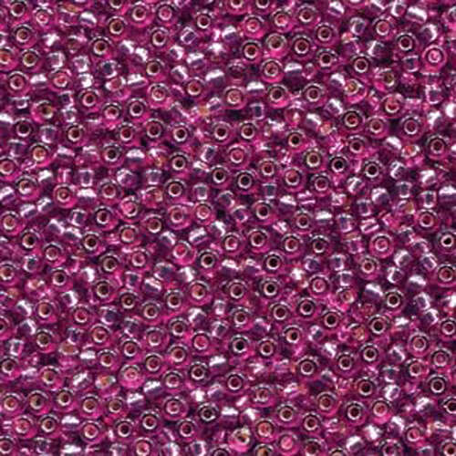 Miyuki 11/0 Rocaille Bead - 11-94269 - Duracoat Dyed Silver Lined Hot Pink