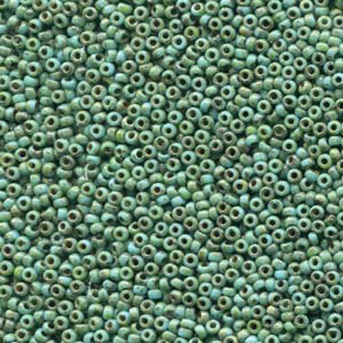 Miyuki 11/0 Rocaille Bead - 11-94514 - Matte Opaque Seafoam Green Picasso