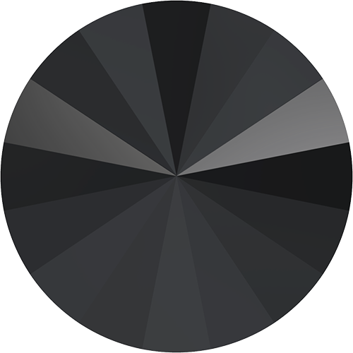 1122 - 12mm - Jet (280) - Rivoli Round Stone