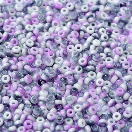 Miyuki CC 11/0 Rocaille Bead - 55060 - White Opaque Funky Purple (03000-95501)