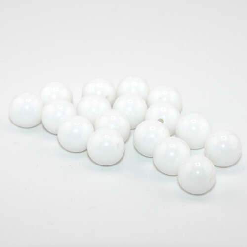 12mm White Round Opaque Bead 