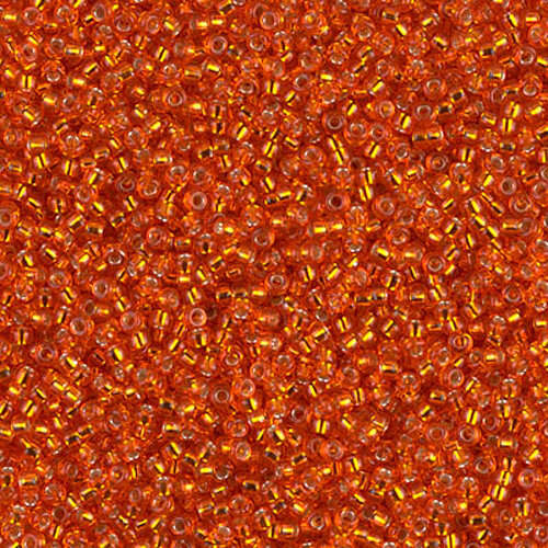 Miyuki 15/0 Rocaille Bead - 15-90009 - Silver Lined Tangerine