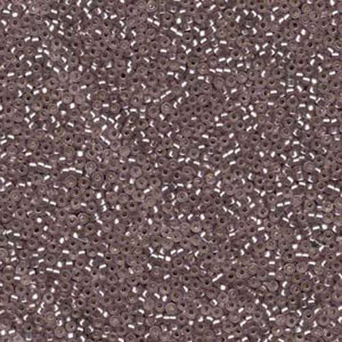 Miyuki 15/0 Rocaille Bead - 15-912F - Matte Silver Lined Smoky Amethyst