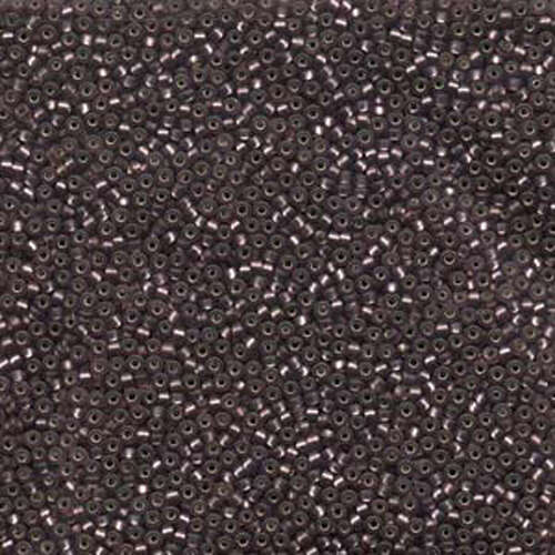 Miyuki 15/0 Rocaille Bead - 15-913F - Matte Silver Lined Dark Smoky Amethyst