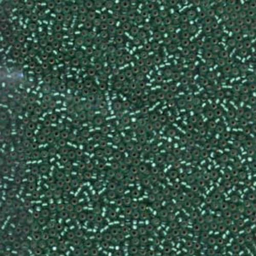 Miyuki 15/0 Rocaille Bead - 15-917F - Matte Silver Lined Emerald