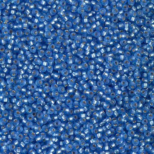 Miyuki 15/0 Rocaille Bead - 15-919F - Matte Silver Lined Sapphire