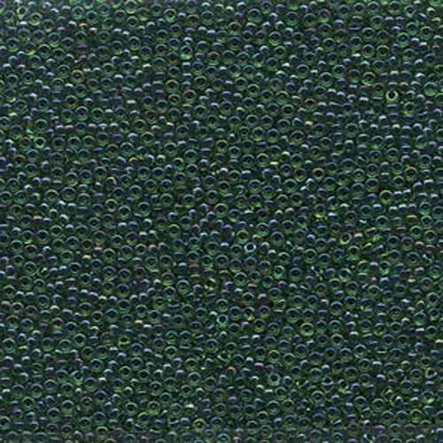 Miyuki 15/0 Rocaille Bead - 15-9332 - Dark Blue Lined Green AB
