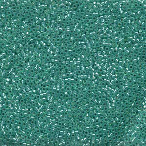 Miyuki 15/0 Rocaille Bead - 15-9572 - Dyed Aqua Green Silver Lined Alabaster