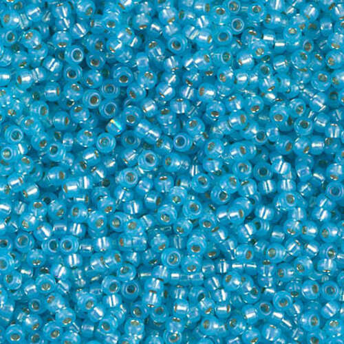 Miyuki 15/0 Rocaille Bead - 15-9647 - Dyed Silver Lined Aqua AB