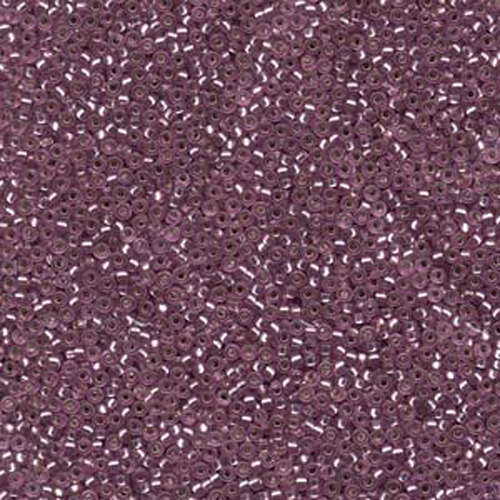 Miyuki 15/0 Rocaille Bead - 15-91650 - Semi Matte Silver Lined Lavender