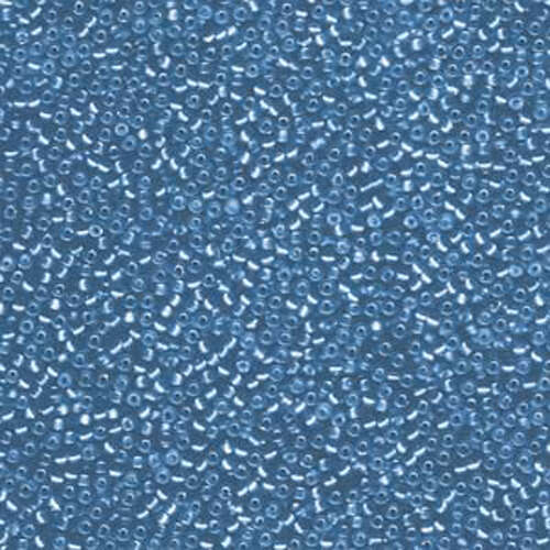 Miyuki 15/0 Rocaille Bead - 15-91653 - Semi Matte Silver Lined Medium Blue