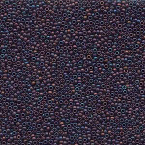 Miyuki 15/0 Rocaille Bead - 15-92005 - Matte Opaque Metallic Dark Raspberry