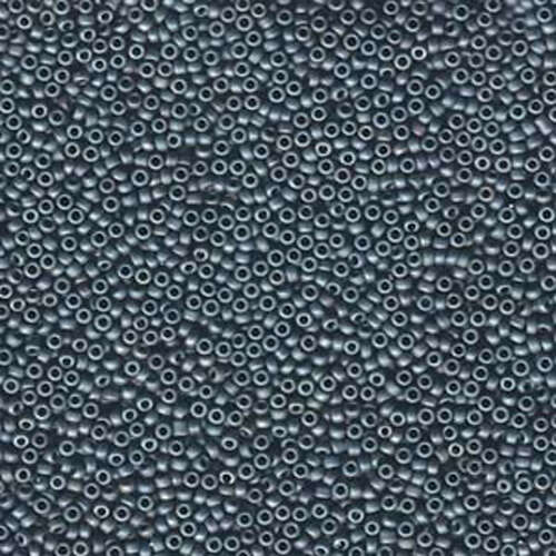 Miyuki 15/0 Rocaille Bead - 15-92030 - Matte Opaque Metallic Steel Blue Luster
