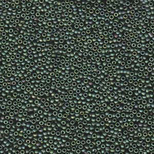 Miyuki 15/0 Rocaille Bead - 15-92031 - Matte Opaque Metallic Sage Luster