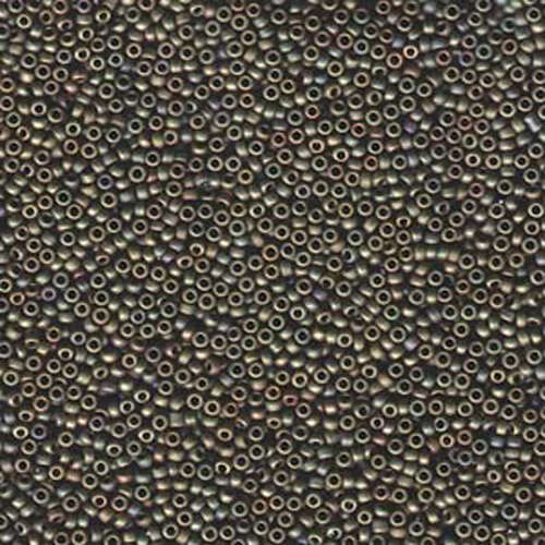 Miyuki 15/0 Rocaille Bead - 15-92035 - Matte Opaque Metallic Khaki Iris