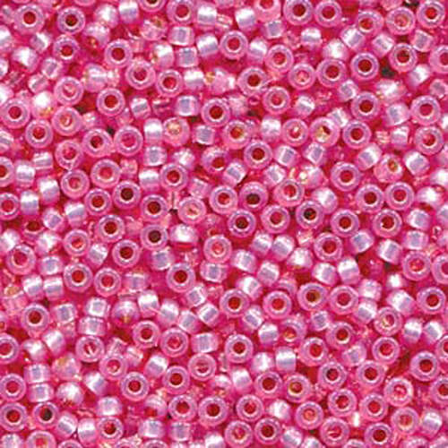 Miyuki 15/0 Rocaille Bead - 15-94237 - Duracoat Silver Lined Dyed Pink