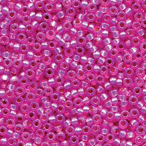 Miyuki 15/0 Rocaille Bead - 15-94238 - Duracoat Silver Lined Dyed Paris Pink