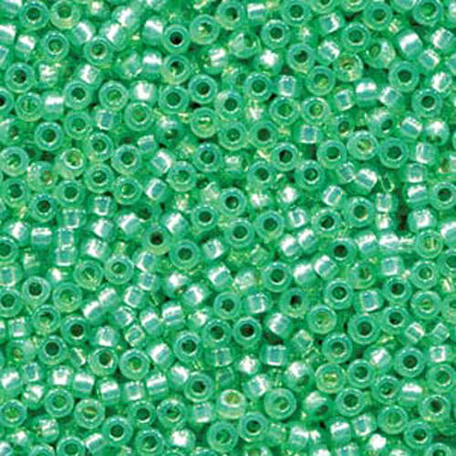 Miyuki 15/0 Rocaille Bead - 15-94240 - Duracoat Silver Lined Dyed Mint Green
