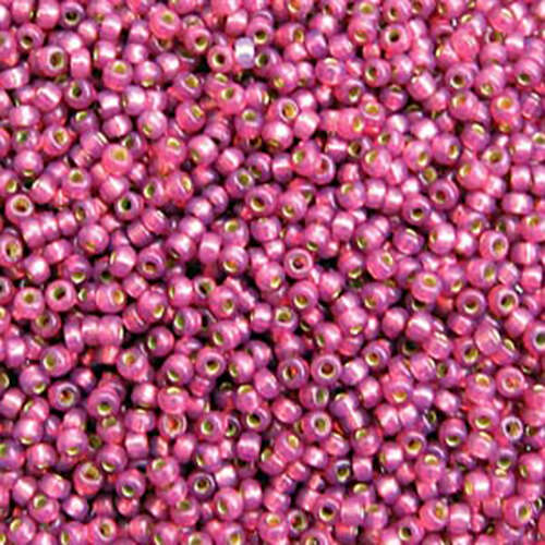 Miyuki 15/0 Rocaille Bead - 15-94247 - Duracoat Silver Lined Dyed Peony Pink