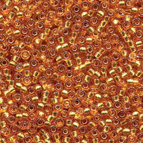 Miyuki 15/0 Rocaille Bead - 15-94261 - Duracoat Silver Lined Dyed Amber Gold