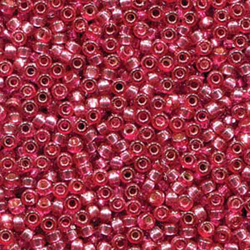 Miyuki 15/0 Rocaille Bead - 15-94268 - Duracoat Silver Lined Dyed Raspberry