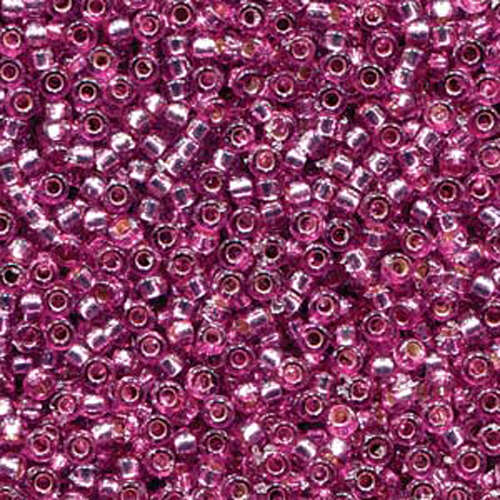 Miyuki 15/0 Rocaille Bead - 15-94269 - Duracoat Silver Lined Dyed Hot Pink