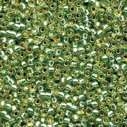 Miyuki 15/0 Rocaille Bead - 15-94273 - Duracoat Silver Lined Dyed Green