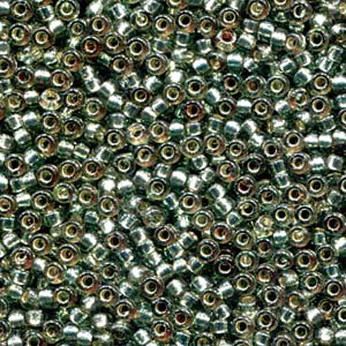 Miyuki 15/0 Rocaille Bead - 15-94274 - Duracoat Silver Lined Dyed Frost Green