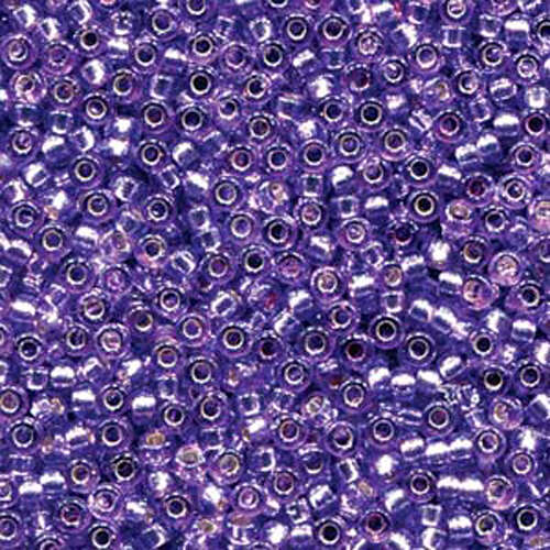 Miyuki 15/0 Rocaille Bead - 15-94278 - Duracoat Silver Lined Dyed Lavender
