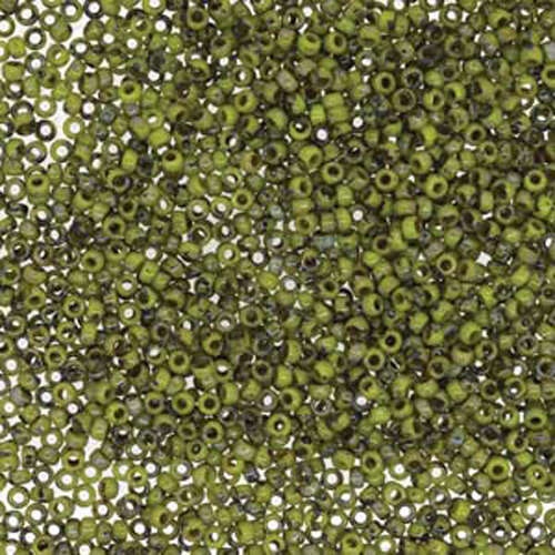Miyuki 15/0 Rocaille Bead - 15-94515 - Picasso Opaque Chartreuse