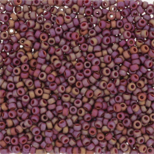 Miyuki 15/0 Rocaille Bead - 15-94696 - Frost Opaque Glaze Rainbow Dark Red