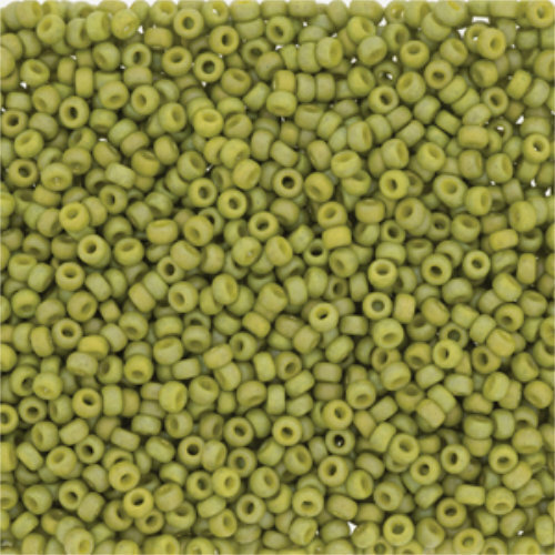 Miyuki 15/0 Rocaille Bead - 15-94697 - Frost Opaque Glaze Rainbow Olive