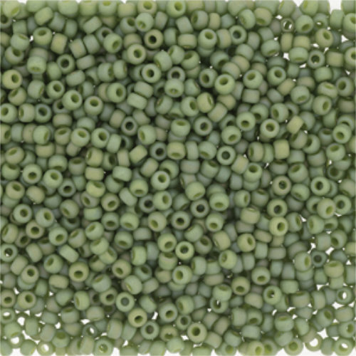 Miyuki 15/0 Rocaille Bead - 15-94698 - Frost Opaque Glaze Rainbow Kiwi