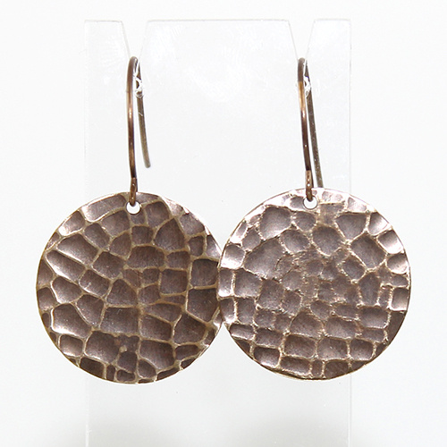 Etched Brass Earrings - Crackle