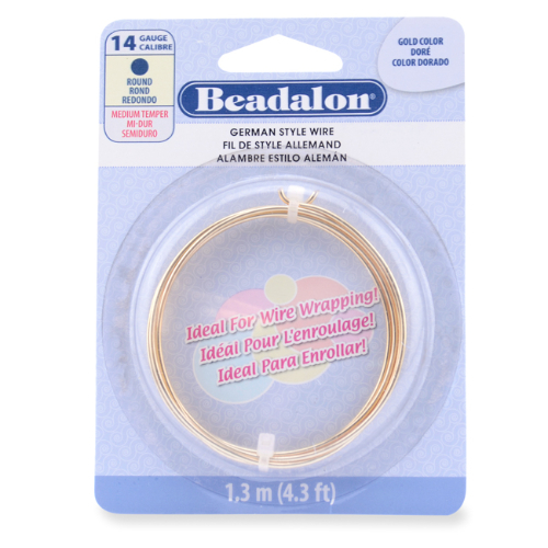 14 Gauge (1.6 mm) - Round German Style Wire - 4.3FT (1.3m) - Gold Color - 180A-014