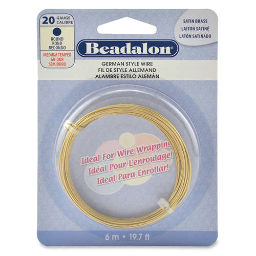 20 Gauge (0.81 mm) - Round German Style Wire - 6.5FT (2m) - Satin Brass Color - 180T-020