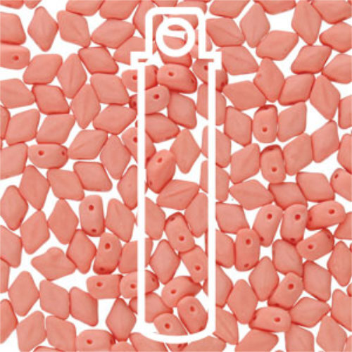 Mini Gem Duo 6mm x 4mm - GD6402010-92944 - Matte Bondeli Coral - 8.5gm Tube