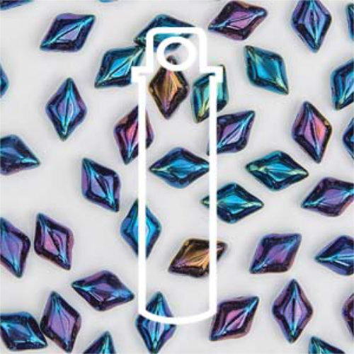 Mini Gem Duo 6mm x 4mm - GD6423980-21435 - Jet Blue Iris - 8.5gm Tube